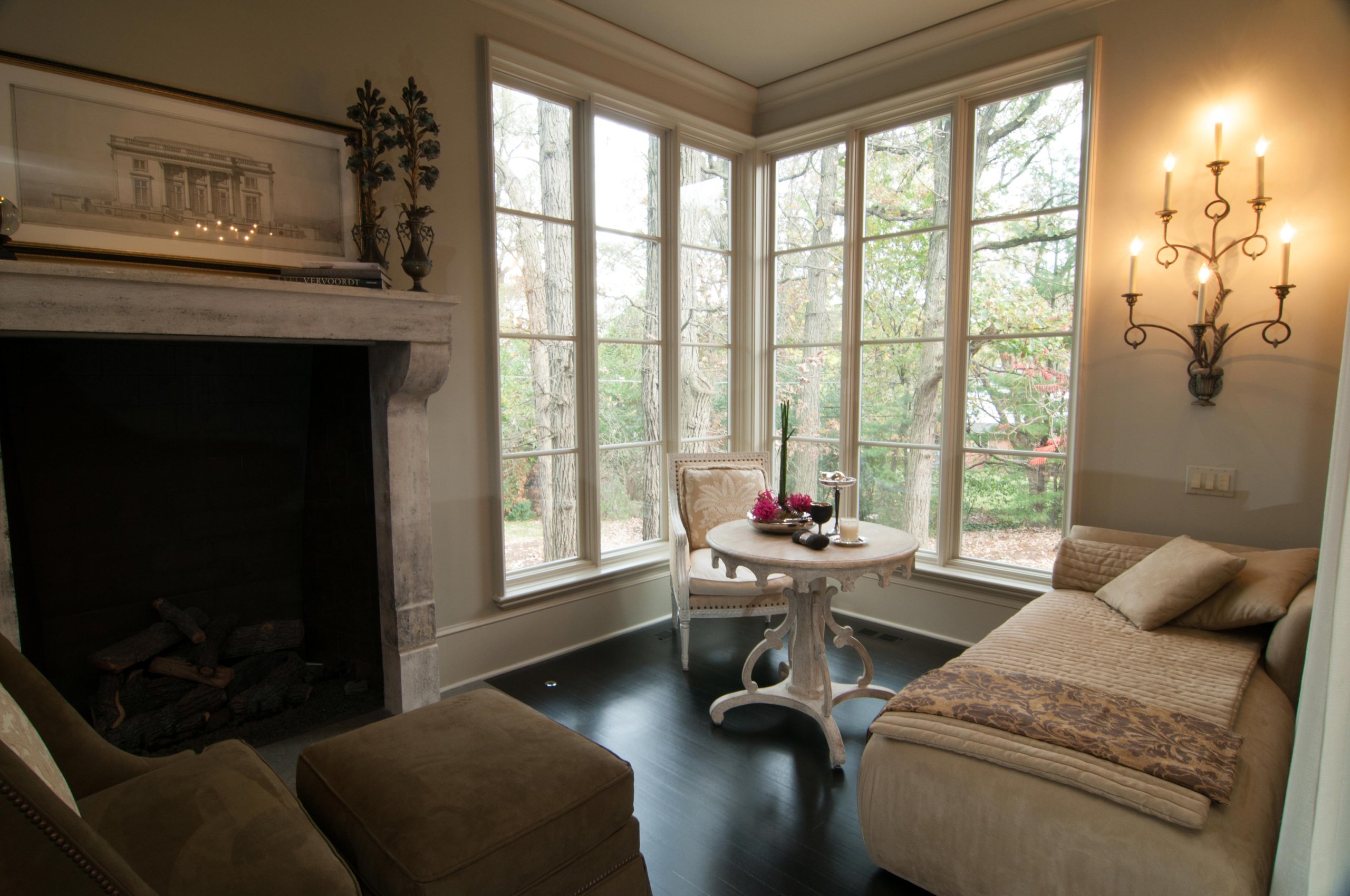 Sitting room before and after