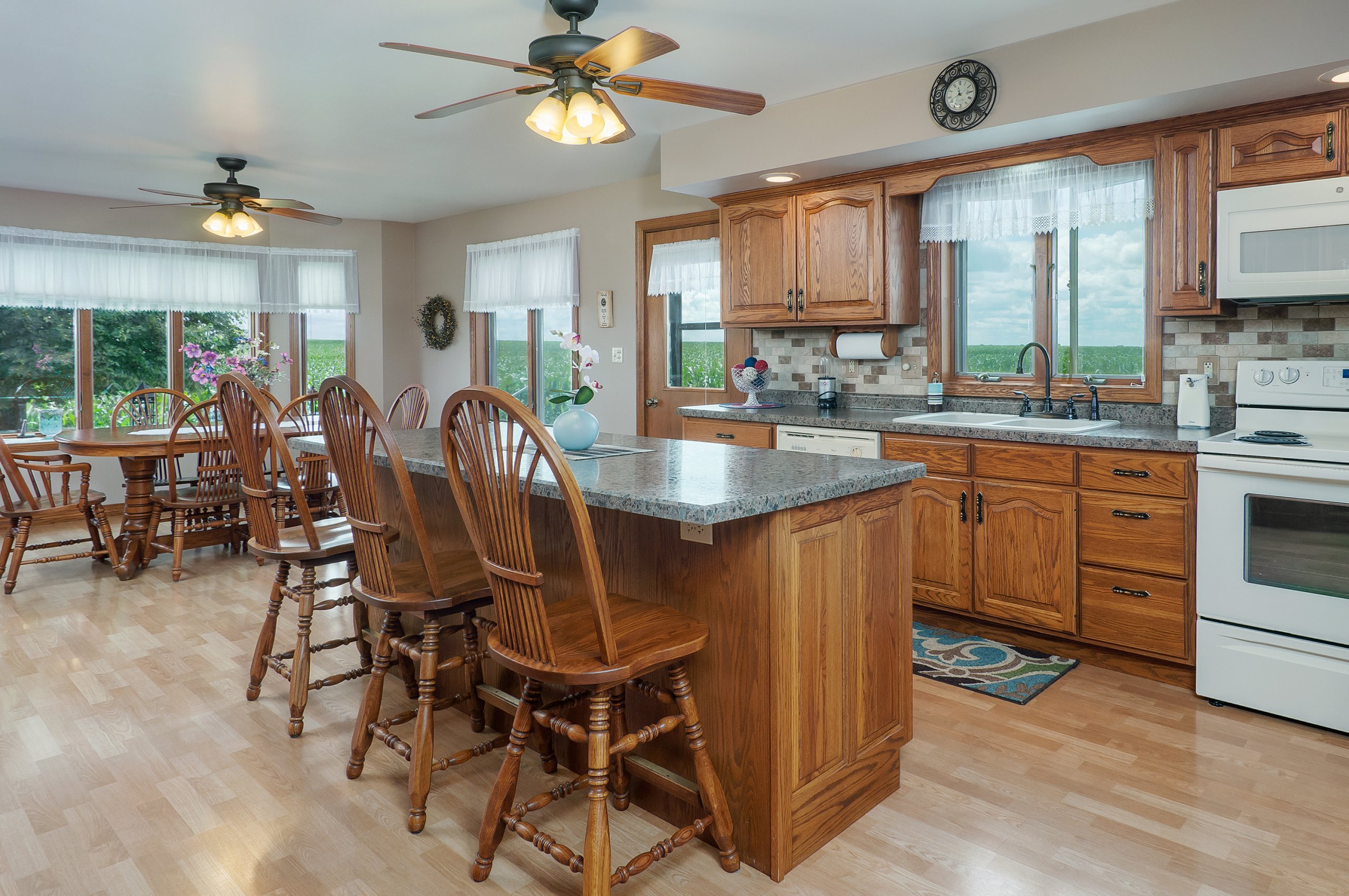 Huge spacious kitchen interior photograph of Marseilles, Illinois farmette.