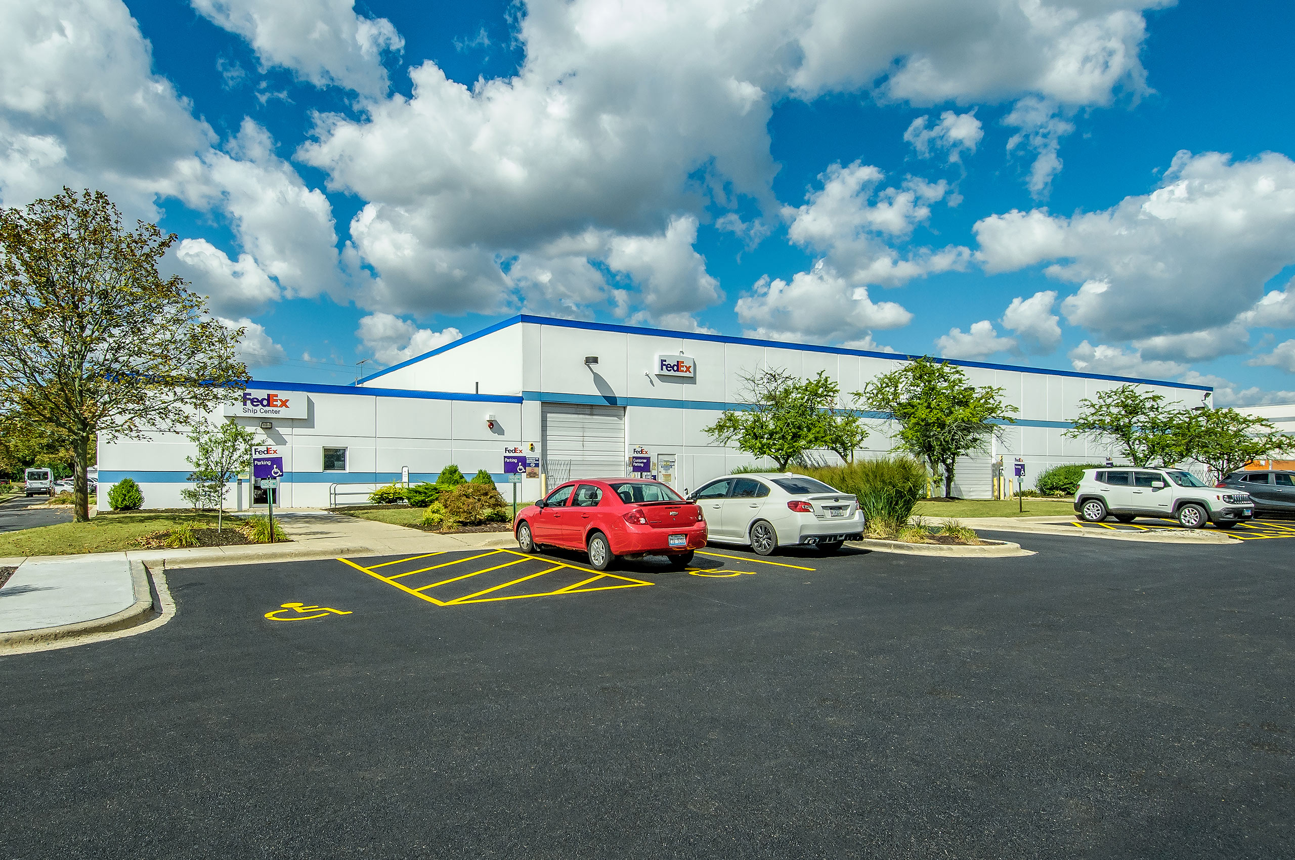 FedEx distribution center in the Aurora, Illinois industrial park.